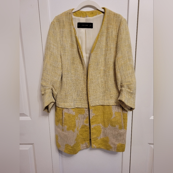 Zara Jackets & Blazers - Zara Yellow and Cream Blazer